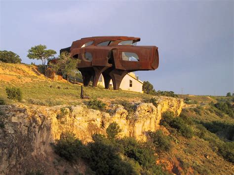 texas small rust metal house overlook hunter|The Texas Bucket List – Bruno Steel House in Lubbock.